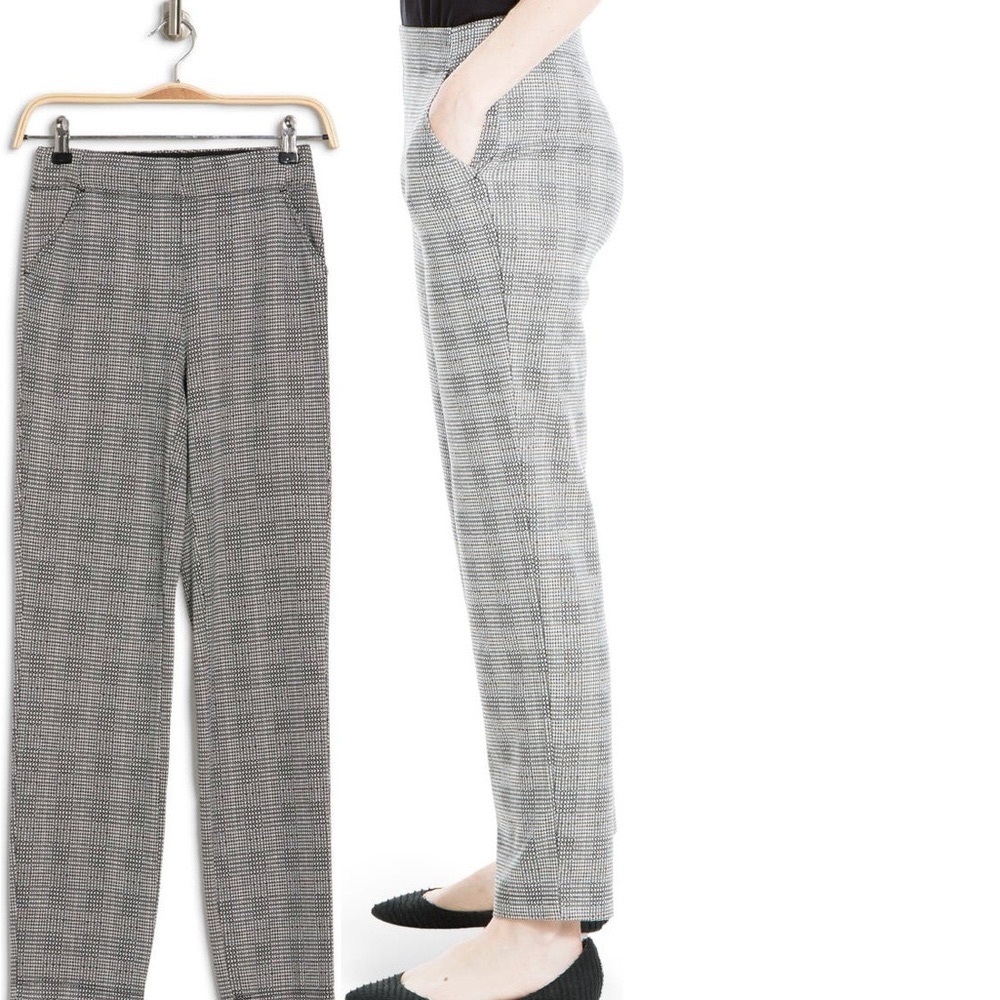Max Studio knit plaid soft trousers size large slim trouser